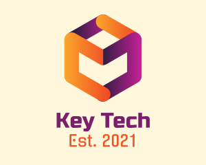 Tech Hexagon Cube  logo design