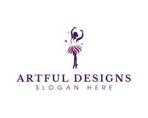 Ballerina Ballet Dance logo design