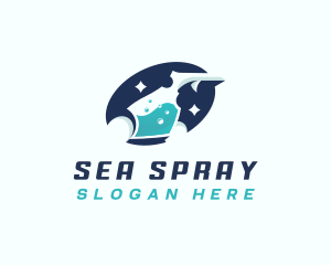 Sprayer Cleaning Janitorial logo design