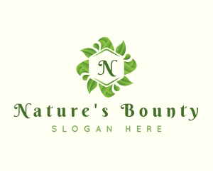 Organic Natural Leaves logo design