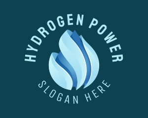 Hydrogen - 3D Water Droplet Beverage logo design