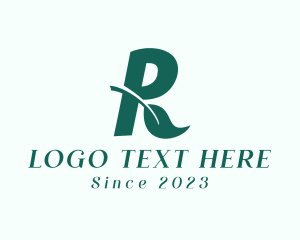 Vegetarian - Gardening Leaf Letter R logo design