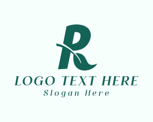 Gardening Leaf Letter R  Logo