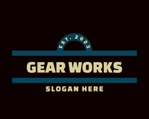 Gears - Basic Banner Wordmark logo design