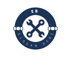 Home Improvement - Plumber Tools Pipe Emblem logo design