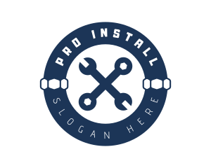 Installer - Plumber Tools Pipe Emblem logo design