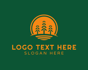Eco - Sunset Landscaping Tree logo design