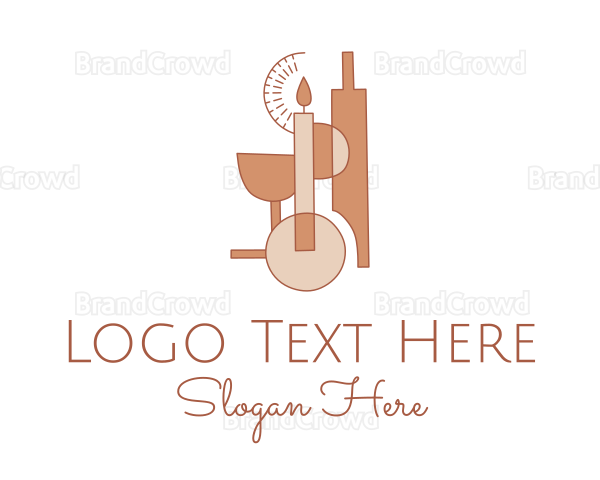 Candle Wine Glass Logo