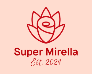 Minimalist - Red Rose Bloom logo design