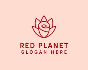 Red Rose Flower logo design