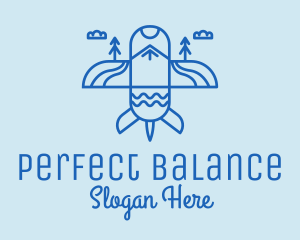 Blue Airplane Scenic  logo design