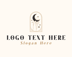 Fortune Telling - Magical Moon Hand logo design