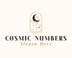 Numerology - Magical Moon Hand logo design