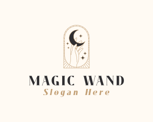 Magical Moon Hand logo design