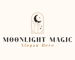 Magical Moon Hand logo design