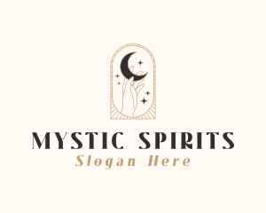 Magical Moon Hand logo design