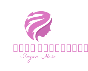 Pink Hair - Pink Feminine Profile logo design