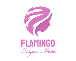 Face - Pink Feminine Profile logo design