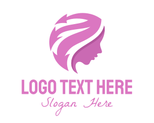 Blow Dryer - Pink Feminine Profile logo design