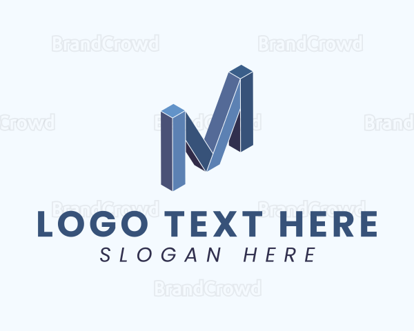 Building Blocks Letter M Logo