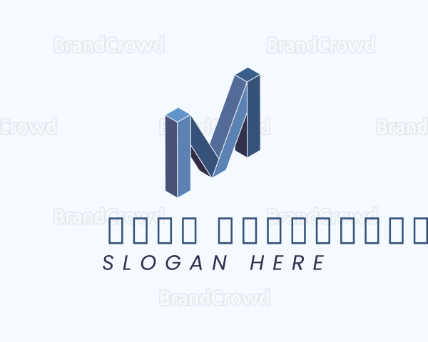 Building Blocks Letter M Logo