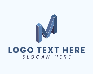 Building Blocks Letter M logo design