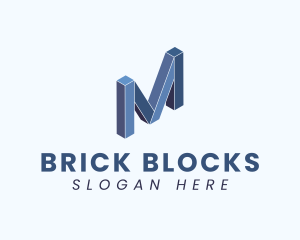 Blocks - Building Blocks Letter M logo design