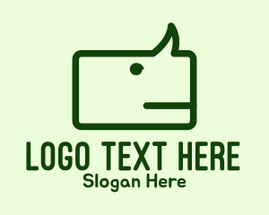 Fluent - Green Rhino Chat logo design