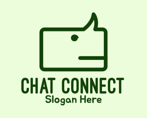 Chatting - Green Rhino Chat logo design