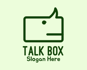 Conversation - Green Rhino Chat logo design