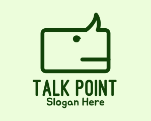 Speak - Green Rhino Chat logo design