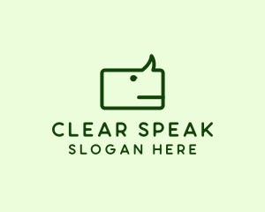 Speak - Green Rhino Chat logo design