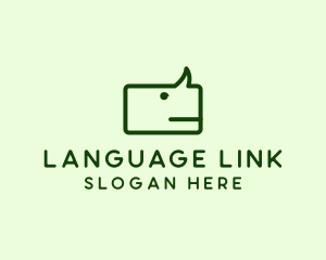 Bilingual - Green Rhino Chat logo design