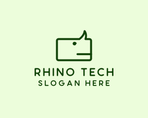 Green Rhino Chat logo design