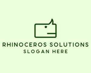 Rhinoceros - Green Rhino Chat logo design