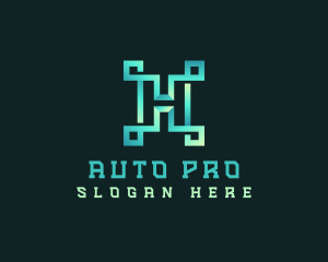 Letter H - Circuit Programmer Software logo design