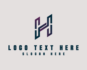 Multimedia - Marketing Diagonal Slant Letter H logo design