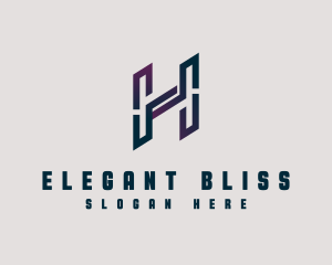 Marketing Diagonal Slant Letter H Logo