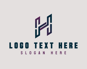 Agency - Diagonal Slant Letter H logo design