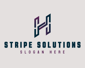 Diagonal Slant Letter H logo design