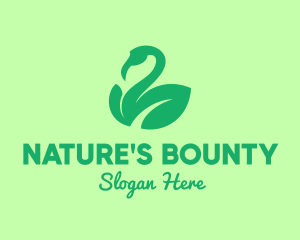 Nature Flamingo Leaf logo design