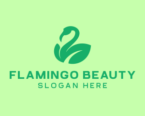 Nature Flamingo Leaf logo design