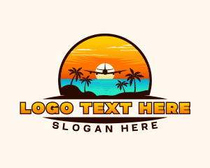 Tourism - Airplane Sunset Travel logo design