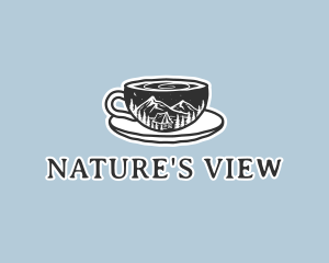 Scenic - Outdoor Mountain Campsite Cafe logo design