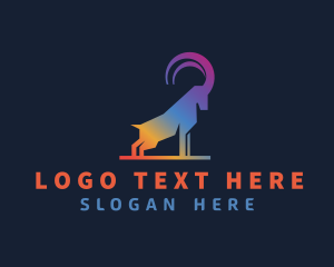 Ram - Gradient Rainbow Ram logo design