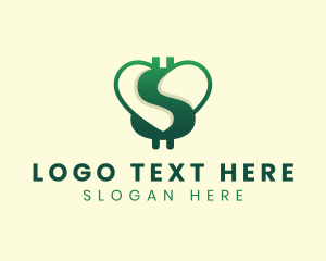 Crypto - Dollar Heart Savings logo design