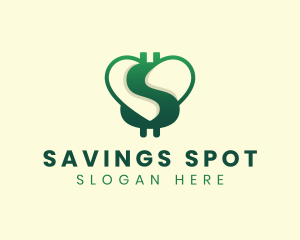 Dollar Heart Savings logo design