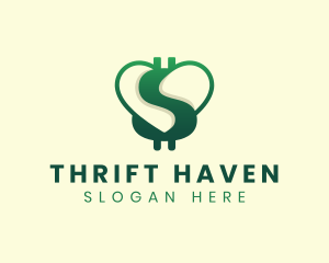 Dollar Heart Savings logo design