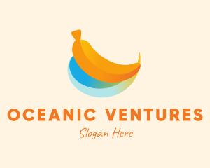 Banana Ocean Wave logo design