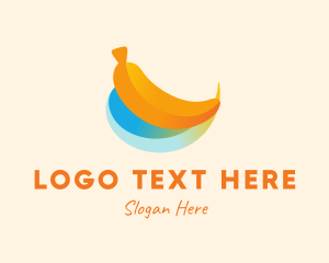 Supermarket - Banana Ocean Wave logo design